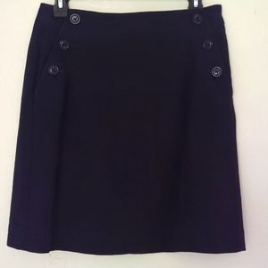 Talbots Navy Button Detail Side Zipper Short Skirt size 6